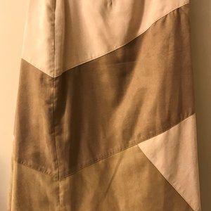 Liz Claiborne Ultrasuede Color Block Skirt, Browns